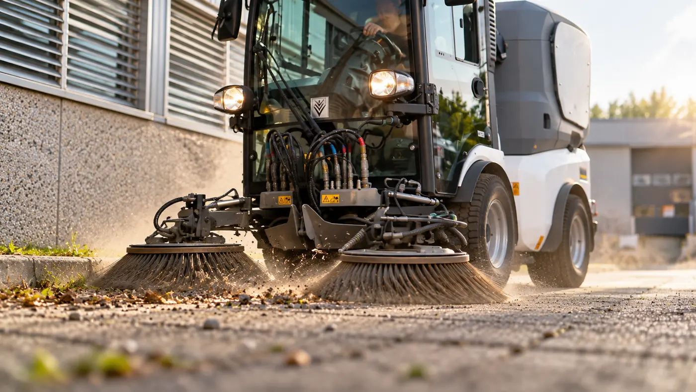 Kehrmaschine der RS Service GmbH für die professionelle Flächenreinigung